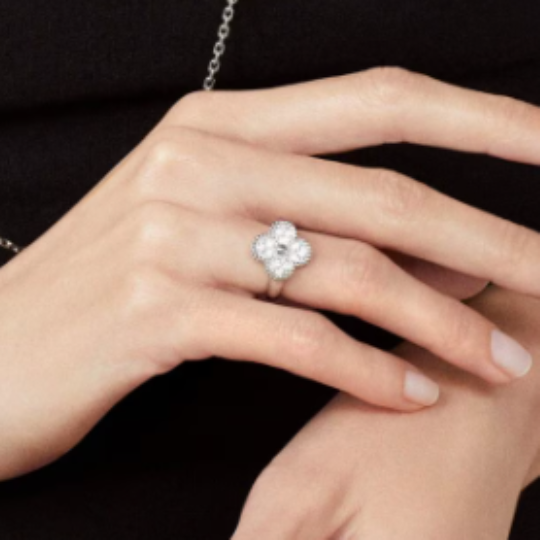 AMBER ANELLO DELUXE | DIAMANTE ARGENTO