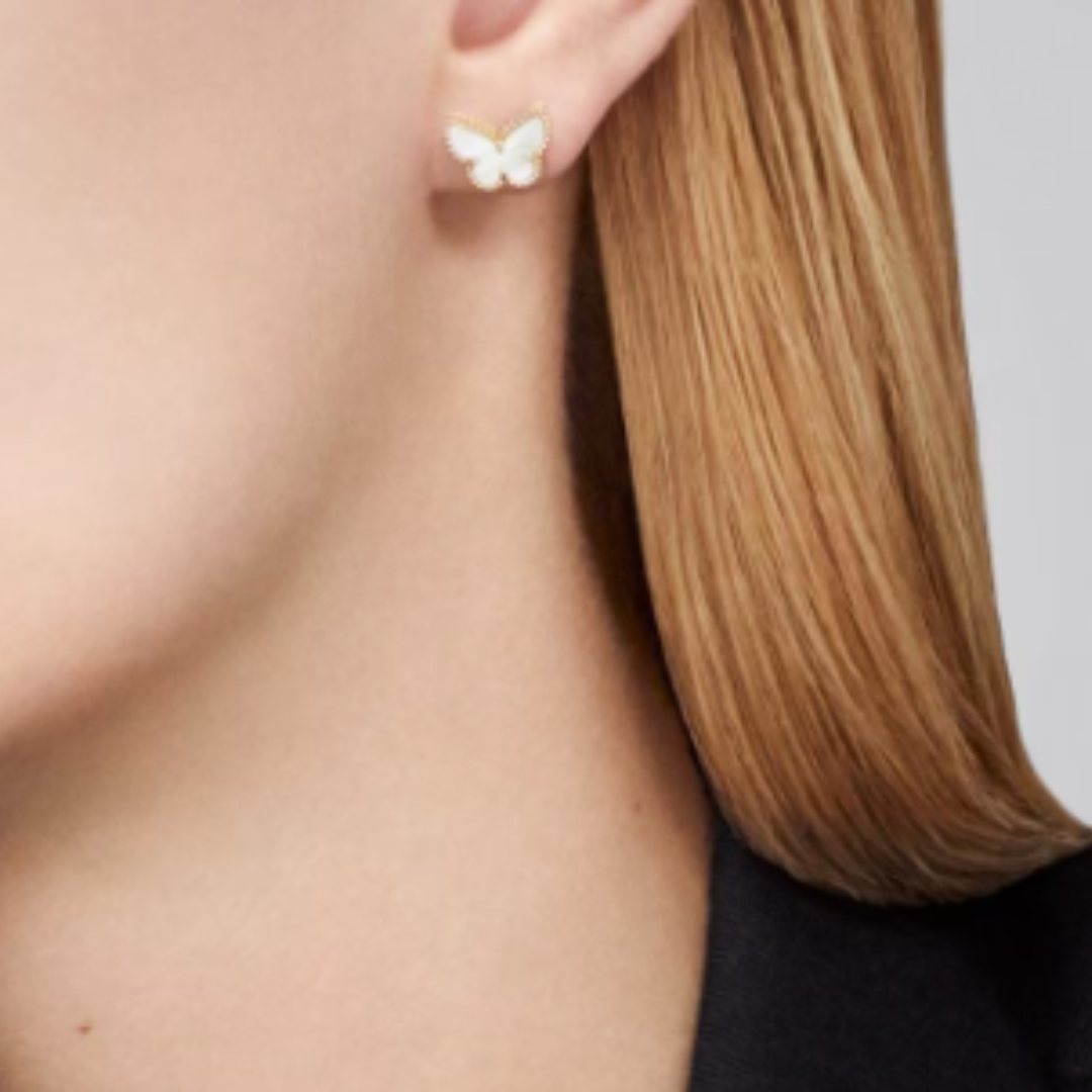 AMBER FALENA ORECCHINI | BIANCO ORO