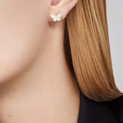 AMBER FALENA ORECCHINI | BIANCO ORO