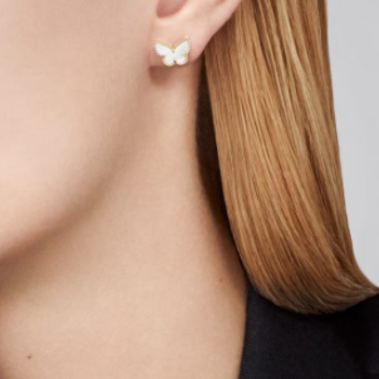AMBER FALENA ORECCHINI | BIANCO ORO