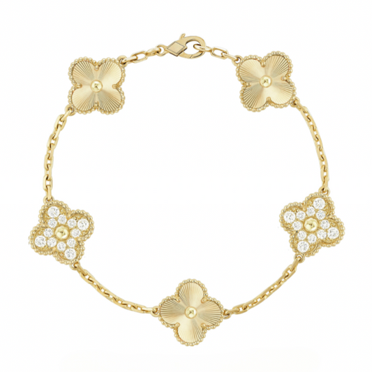 TRIFOGLIO BRACCIALETTO DELUXE | DIAMANTE ORO