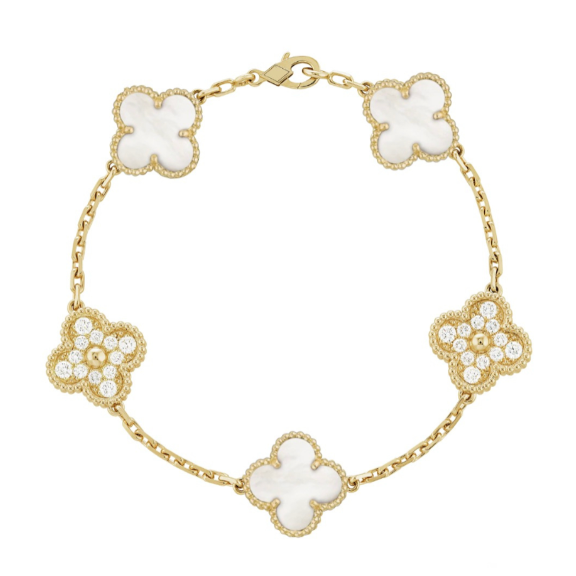 TRIFOGLIO BRACCIALETTO DELUXE | DIAMANTE ORO