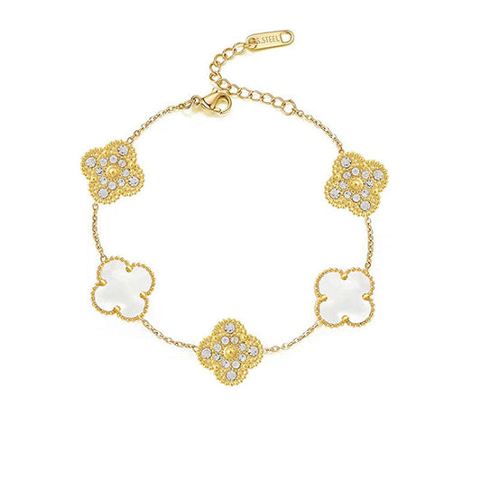 TRIFOGLIO BRACCIALETTO DELUXE | ORO BIANCO