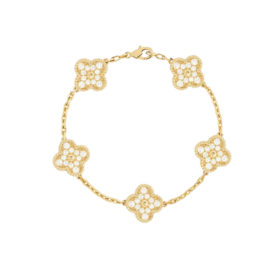 TRIFOGLIO BRACCIALETTO DELUXE | ORO DIAMANTE