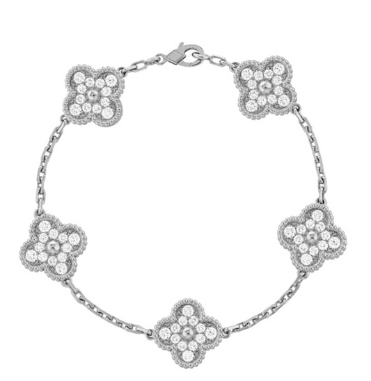TRIFOGLIO BRACCIALETTO DELUXE | DIAMANTE ARGENTO